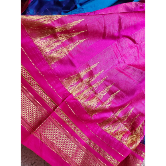 Women Pure Silk Ilkal Saree Handloom Wedding Designer Festive Party - Picture 10 of 11